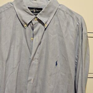 Blue White Check Long Sleeve Ralph Lauren Button Up